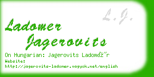 ladomer jagerovits business card